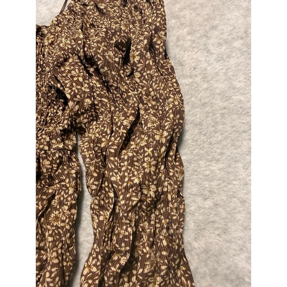 Women's Brown Floral Blouse Size Small Collabo By Privy - Picture 7 of 12